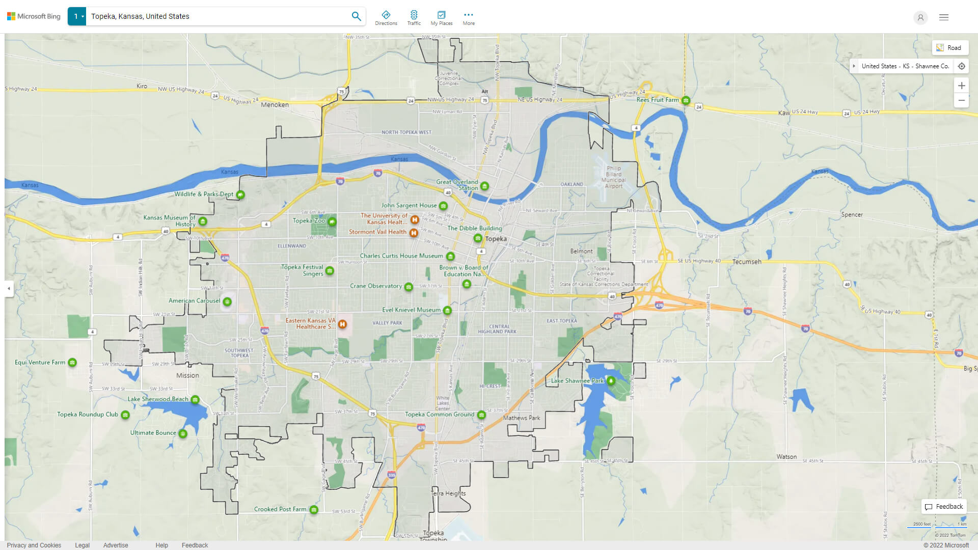 Topeka Detailed Map